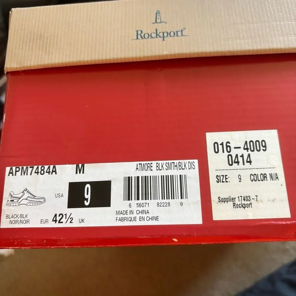 Rockport Atmore Black APM7484A Size 9 M Casual  Oxford Shoes